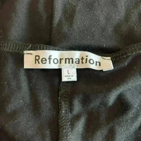 Reformation Amalia Knit Mini Dress Black Open Back Halter Neck Size L - Picture 7 of 7